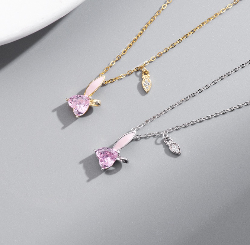 925 Sterling Silver Bunny Love Necklace